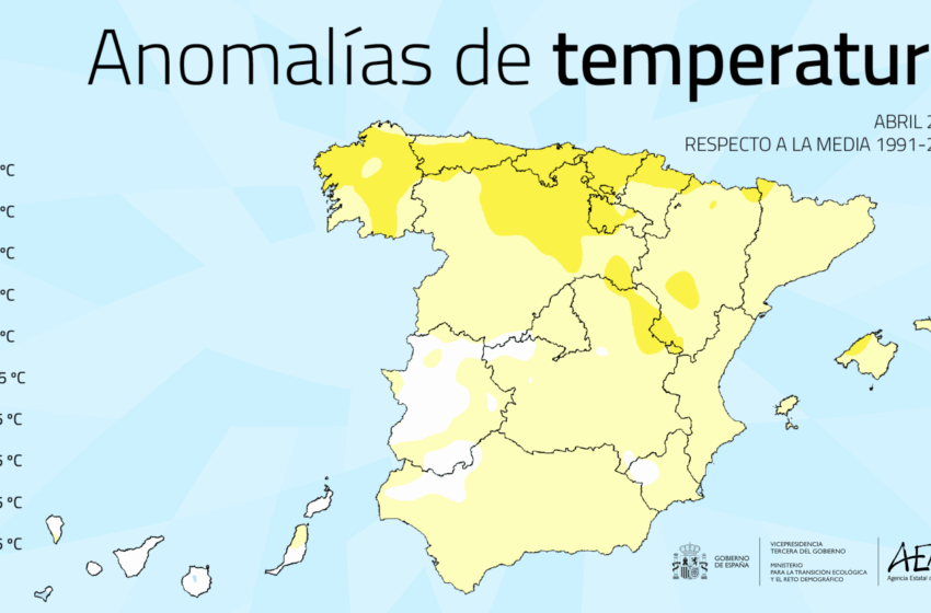  Abril de 2025: un mes molt calorós i humit a Espanya, segons l’AEMET