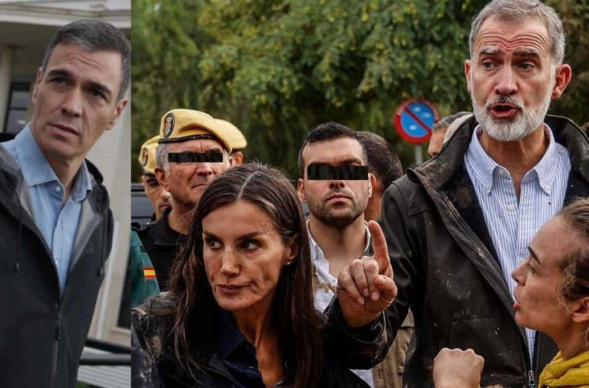  Els Reis i Sánchez saluden familiars de víctimes de la DANA abans del funeral d’Estat