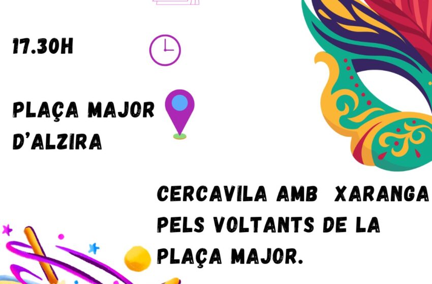 Alzira celebrarà Carnestoltes 2026 amb cercavila, música i activitats per a tota la família